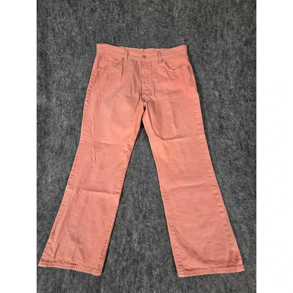 Levis 501 Original Fit Jeans 40x30 Coral Salmon Pink Pastel Button Fly